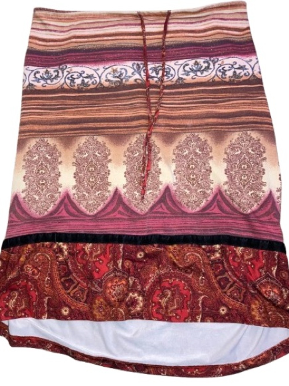 WEAVERS multicolor high-low midi skirt size medium